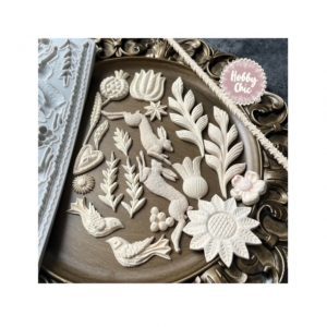 Molde  XXL de silicona  con  CONEJOS, VEGETALES FOLK   1u