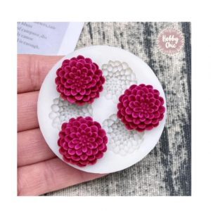 Molde de silicona de 3 CRISANTEMOS pequeños   1u