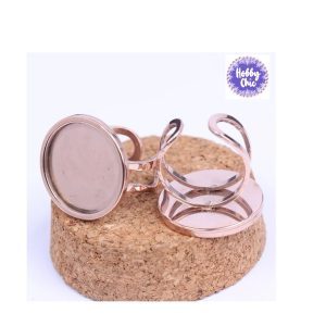 Base  ANILLO  REDONDA de acero inoxidable ORO ROSA    1u