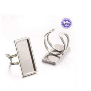 Base ANILLO  RECTANGULAR  de acero inoxidable PLATEADA   1u