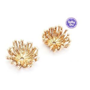 Centros de flores  GRANDES color DORADO   10 u