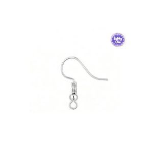 Pendientes de acero inoxidable plateados    100u