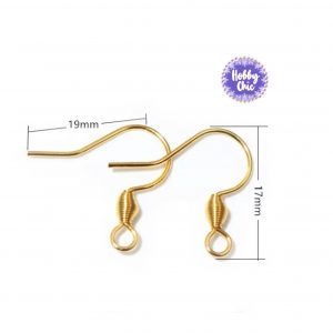 Pendientes de acero inoxidable dorados   100 u