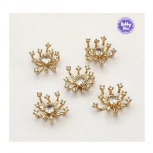 Centros de flores MEDIANO color DORADO con CIRCONITA   10 u