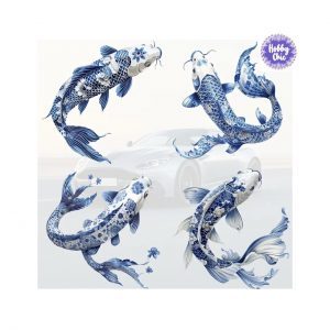 Láminas adhesivas de PVC para decoupage PECES AZULES 2 .        1u