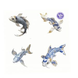 Láminas adhesivas de PVC para decoupage PECES AZULES 1 .        1u