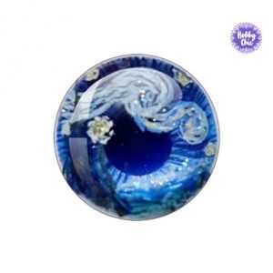 Ojos XXXL  de Vidrio   1 par 40 mm  NOCHE ESTRELLADA