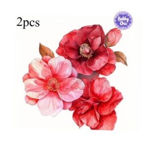 Lámina de PVC pegatinas TRIO FLORES ROJAS        1 pack