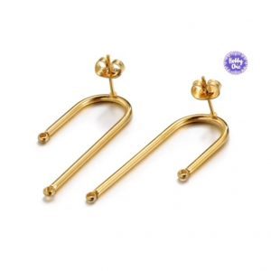 Bases de AROS  IRREGULARES de acero inoxidable DORADOS    10 u