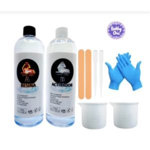 Resina Epóxica Cristalina alto brillo   curado 24 horas    1:1    1 litro
