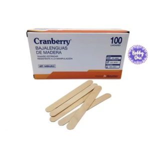 BAJALENGUAS Cranberry no esteril de madera   1 caja     100u