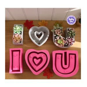 Pack de 3 moldes de silicona  XXL   I LOVE U       1u