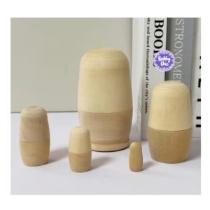 Matrioskas de madera para pintar .   5u