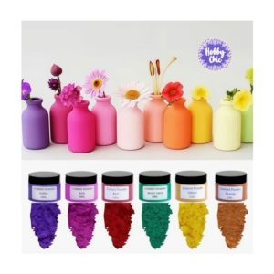 Kit de tintes en polvo para CEMENTO, RESINA, YESO y otros.  6 colores 50ml.