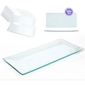 Plato de vidrio rectangular de 26 cm