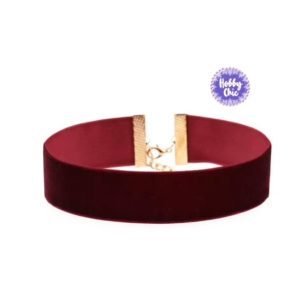 Gargantilla ancha de terciopelo ROJA.   1u