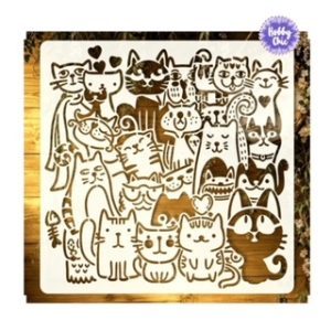 Sténcil   de GATITOS.   1u